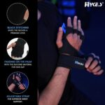 Hykes Gym Gloves - Weight Lifting Hand Grips with Wrist Wrap Support - Workout, Excercise, Fitness, Training, Powerlifting - Men and Women (Medium, Neoprene, Black) - Image 3