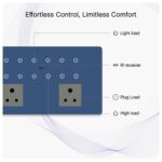 IOTICS Smart Wifi Switch Board: 12 x Switch & 2 Smart Plug Module. Touch Control, Remote, App Control. Voice Control with Alexa & Assistant. Smart Touch Switch Board For Home Automation (Blue) - Image 4