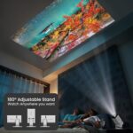 E GATE Atom 3X Projector 4k ultra HD, Full HD 1080p Native, Automatic Home Projector for Room | 300 ISO | Rotatable Design | Android Netflix, Prime | ARC-HDMI, USB, Wifi-6, BT, Screen Mirroring, Egate - Image 4