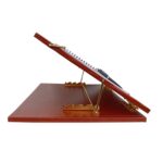 Goodwill Tech Leather Laptop Desk - 12 x 16 Inch Adjustable Height Foldable Writing Table Stand for Study, Office & Laptop Use (Leather Brown) - Image 3