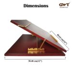 Goodwill Tech Leather Laptop Desk - 12 x 16 Inch Adjustable Height Foldable Writing Table Stand for Study, Office & Laptop Use (Leather Brown) - Image 4
