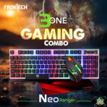 Frontech Neo Ranger 3-in-1 Gaming Combo – RGB LED Backlit 104-Key Keyboard, 1200 DPI Optical Mouse & Anti-Skid Mouse Pad – USB Wired (KB-0040PC) - Image 3