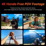 SJCAM C200Pro Mini Pocket Action Camera 4K30fps Optical 20MP | 1.33" HD Touch Screen | 40M Waterproof | 135° FOV, WiFi 5GHz | 6-Axis Gyro Stabilization, 1200mAh Battery, Fast C-Type Charge | Black - Image 4