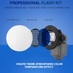 HIFFIN D25 Professional Flash Accessories Kit Universally Compatible | Flash Diffuser | Bounce | Grid| Gel | Grip & Sphere (3 in 1 Mount Adapter) - Image 3