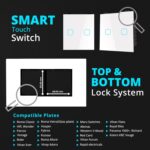 HomeMate® WiFi 2 Gang Touch Switch | No Hub Required | Compatible with Alexa and Google Home | 15 A (1, White) - Image 3