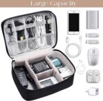 Uninest Accessories Organizer Bag, Universal Travel Gadget Organiser Bag for Cables, Plugs, Chargers, and More, Ideal Size for Pad, Phone, and Hard Disk (24.5cm x 10cm x 18.5cm) (Black) - Image 3