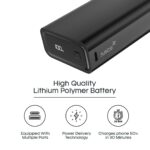 JUICE OJP1004 Compact Power Bank | Slimmest 20000mAh 5V/3A Power Bank | Input Type-C, USB Output High-Speed Charging Wireless Power Bank | External Phone Power Bank Compatible with Mobile (Black) - Image 4