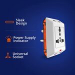 Wipro 3 Way Multiplug Adaptor with 1 Universal Sockets |Inbuilt Surge Protection & Power supply Indicator | Compact & Light weight | 6Amp Multiplug socket for Home, Office | Pack of 1 (White) - Image 4