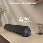 iGear Immerse+ 30W Bluetooth Soundbar Speaker | Heavy Bass, TWS Function, 4 Hrs+ Playback | BT v5.3, FM, Micro SD, USB & AUX | Mini Bluetooth Speaker, Sound bar for TV, Phone/Laptop/Projectors (Black) - Image 4