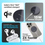 Stuffcool Revel Magnetic Wireless Qi2 Certified Charger- Charges iPhone 12/13/14/15/16 and Android 2X Faster with 15W Fast Magnetic Wireless Charging - Includes Wall Charger, Type C to C Cable - Image 3