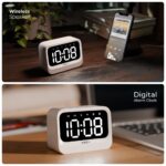 Xech Alarm Clock Students Heavy Sleepers | Mini Clock Speaker Dual Alarm | USB-C Powered | Ideal for Kids, Bedroom, Study Table | Valentine Gift for Girlfriend, Husband, Wife, Boyfriend (Eon White) - Image 3