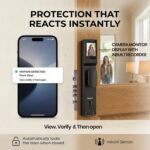 Golens X28 Luxury Smart Door Lock | 9-Way Unlocking | 3D Face ID | Fingerprint | Mobile App | RFID Card | PIN | Mechanical Key | Inbuilt Camera | Keyless Digital Entry with WiFi | Bronze - Image 3
