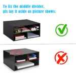 EMERIT Printer Stand for Desk - 2 Tier Desktop Printer Stand with Paper Storage, Printer Riser Organizer for Home Office, Holds up to 30 lbs, Black - Image 4