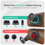 Onelap MagHold™ 1 (with 2 Magsafe Phone Sticky Rings) - Universal Magnetic Car Phone Holder | AC Vents | Android or iOS Devices | 360 Degree Rotation | Strong Magnetic Grip - Image 4
