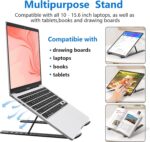 Giftana Laptop Stand for Desk, Metal MacBook Stand Compatible with 10-15.6 Inch Laptops iPad Aluminum Portable Foldable Adjustable Notebook Holder, Computer Riser for Desk (Black) - Image 6