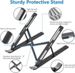 Giftana Laptop Stand for Desk, Metal MacBook Stand Compatible with 10-15.6 Inch Laptops iPad Aluminum Portable Foldable Adjustable Notebook Holder, Computer Riser for Desk (Black) - Image 7