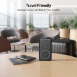 pTron Dynamo Dash Magnetic Wireless 10000mAh Fast Charging Slim Power Bank, MagSafe, 22.5W Output, Compatible w/iPhone 12/13/14/15/16, Android & Other Qi Enabled Devices, Type-C Input (Black) - Image 6