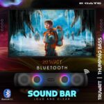 E GATE C210 | 20W Bluetooth Speaker Soundbar, Dual Drivers + Dual Passive Radiator for Extra bass, RGB Light, Upto 15 Hrs Backup from 2000mah Battery, Call Function, TWS, Aux, USB, FM - Image 3