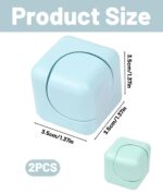Stress Relief Toys Adults, 2-Pack Fidget Toys for Anxiety Relief, Multifunctional Sensory Fidget Cube for Adults and Kids, Office Desk Gadgets for Focus Enhancement (Mint Green, Baby Blue) - Image 3