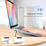 Techzere Laptop Stand Portable Zinc Alloy Mini Stand Laptop Riser Invisible Foldable Ergonomic Stand Cooling Pad (Silver-1 Pair) - Image 3