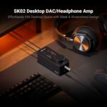Fosi Audio SK02 DAC Amp Headphone Amplifier Desktop USB C to AUX Digital to Analog Audio Converter Adapter Preamp Optical to 3.5mm 4.4mm Balanced Combo for Home Audio System - Image 3