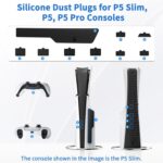 Qutipek Dust Plugs For PS5-9 PCS Silicone Dust Protector Plugs For PS5 Accessories Dust Cover Plug For PlayStation 5 Disk/Digital Console - Image 3