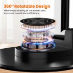 Elfora 360° Mobile Stand |Rotatable & Foldable | Tabletop Mobile Holder |Multiple Height & Angle Adjustments | Compatible for iPhone | Samsung | Oneplus | Vivo | Oppo & Other Smartphones (Black) - Image 5