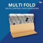 ELLA Brown Multi Fold Tissue Paper I Soft Sustainable Absorbent Durable I Perfect For Commercial Office Home Use I 10 Packs Of 130 Sheets I Free Check Duster Cloth - Image 3