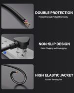 FEDUS 1M 3 Pin AC Laptop Power Cord Cable Notebook Computer Replacement Charger Wire 18AWG Laptop Adapter Power Cable Charger Power Cord with Universal Mickey Mouse Connector - Image 5