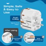 Ceptics 4 in 1 Universal Travel Adapter with Type C - Universal Plug Socket, USB QC 3.0-20W USB-C International Travel Adapter with Lifetime Limited Warranty, Worldwide Travel Adapter, White - Image 5