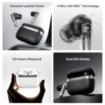 Boat Airdopes 111v2, Premium Leather Finish, 4Mics ENx, 50HRS Battery, 13mm Drivers, Fast Charge, Dual Pair, v5.4 Bluetooth TWS in Ear Earbuds Wireless Earphones with mic (Classic Black) - Image 5