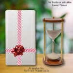 60 Minute Wooden Sand Timer | Natural Sand Color | 10.5x10.5x20.5cm | SandTimer Tea Making Home & Kitchen Office Table | Sand Timer for All | Hourglass for Gifts (Pack of 1). - Image 5