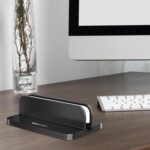 amazon basics Vertical Laptop Stand | Space-Saving Design | Scratch-Resistant | Fits All Laptops Up to 17.3 inches (43.94cm) - Image 3