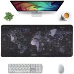 Seagull flight of fashion Large Extended XXL Gaming Mouse Pad with Non-Slip Rubber Base, Stitched Embroidery Edge Mouse Mat for Laptop, Computer and Desk -90 x 40 x 0.3 CM - World Map - Image 5