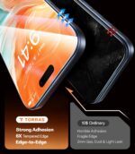 TORRAS iPhone 17 Pro Privacy Screen Protector [25° Advanced Anti-Spy] Premium Imported Aerospace Grade 9H+ iPhone 17 Pro Privacy Tempered Glass - Easy Install 2-Pack - Image 8