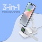 UNIGEN® Magtec 310 | 23W Mag-Safe Charging Station Compatible with iPhone 17, 16, 15, 14, 13 & 12 Series | iWatch 2 3 4 5 6 SE 7 8 9 | Air-pods 2,3,Pro & Other Qi Devices (White) - Image 3