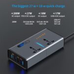 Vantro 200W Car Power Inverter/Laptop Charger with 3 USB (6.2A Max) & 1 C Type(1 * 27WPD) Smart USB Ports, 2 AC Universal Outlets and 12V DC to 220V AC with QC3.0 Model P2 - Image 3