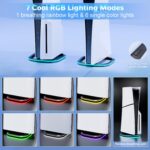 Vertical Stand for PS5/PS5 Slim and PS5 Pro Console Disc and Digital, Vertical Stand with 7 RGB Lights Support All PS5 Console - Image 3