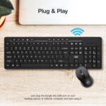 TAG KBWM1000 Black Wireless Keyboard & Mouse Combo Kit with USB 2.4Ghz Nano Receiver, Linear Chiclet Keys, Upto 10M Clicks, Full 104 Keys & 10 Multimia Keys, 6 Buttons Mouse, for Windows/Mac/Linux - Image 3