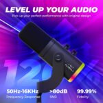 FLYBALL Dynamic Microphone for Podcast Recording, USB/XLR Port, Gaming mic, YouTube, Streaming, PC, PS 4/5, Unidirectional, RGB Lighting, Tap-to-Mute, Gain Knob, 360° Adjustable, ENC, UG 306 PRO - Image 3