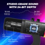 FLYBALL Dynamic Microphone for Podcast Recording, USB/XLR Port, Gaming mic, YouTube, Streaming, PC, PS 4/5, Unidirectional, RGB Lighting, Tap-to-Mute, Gain Knob, 360° Adjustable, ENC, UG 306 PRO - Image 4
