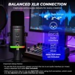 FLYBALL Dynamic Microphone for Podcast Recording, USB/XLR Port, Gaming mic, YouTube, Streaming, PC, PS 4/5, Unidirectional, RGB Lighting, Tap-to-Mute, Gain Knob, 360° Adjustable, ENC, UG 306 PRO - Image 8