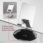 Aluminum 360 Rotatable Phone/Tablet Stand (Under 10inch) - MVPmini | Adjustable, Sturdy, and Versatile | Universal Compatibility | Hands-Free Viewing (Metallic Silver) - Image 3