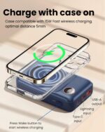 Sevenaire P210 20000mAh Magnetic Wireless Powerbank | Built-in Type C & L Cables| 22.5W Fast Charging| Compatible for iPhone/Air-pods & Android | Led Display with 4 Output and 2 Input Ports - Image 4