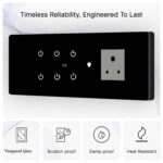 IOTICS Smart Wifi Switch Board: 6 x Switch & 1 x Smart Plug Module. Touch Control, Remote, App Control. Voice Control with Alexa & Assistant. Smart Touch Switch For Home Automation (Black) - Image 5