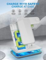 UNIGEN UNIDOCK 3in1 Fast Wireless Charger for iPhone 17/16/15/14/13/12/11 Series/SE/XS/XS Max/XR/X/8/8 Plus, Charging Stand for Apple Watch 10/9/SE/8/7/6/5/4/3/2/Ultra and Pods Pro/3/2-White - Image 3