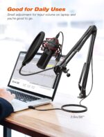 FIFINE USB Gaming Microphone Set with Flexible Arm Stand Pop Filter, Plug and Play with PC Desktop Laptop Computer, Streaming Podcast Mic Kit for Home Studio (T732), Black - Image 4