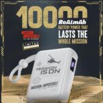 Mobilla x Mission: Impossible – MPower X2 Limited Edition Powerbank | 27W High-Speed Output | 10000mAh Battery | Built-In Type-C & Lightning Cables | Dual Fast Charging Ports | Battery Display (White) - Image 4