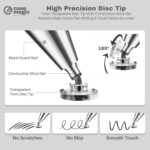 2 in 1 Universal Stylus Pen with Fine Point Disc Tip+ Micro-Knit Hybrid Fiber Tip| for Smartphone/Tablet/iPad/Pro/Air/iPhone/iOS/Android/All Touch Screens| Aluminum Body (Grey) - Image 4