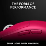Logitech G PRO X Superlight 2 Lightspeed Wireless Gaming Mouse, Lightweight, LIGHTFORCE Hybrid Switches, Hero 2 Sensor, 32,000 DPI, 5 Programmable Buttons, USB-C Charging, PC & Mac - Magenta - Image 3